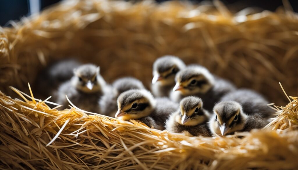 quail chicks in brooder